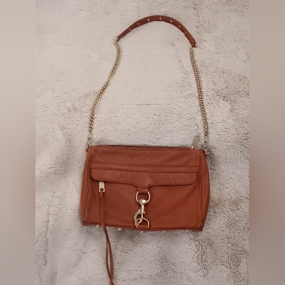 Rebecca Minkoff Leather Classic Casual Gold Hardwear Convertible Chain Crossbody